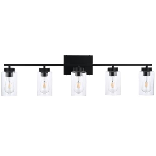 5 Light Bathroom Vanity Light Fixtures (5 Lights Black)
