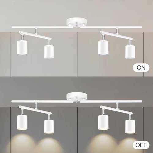 Track Lighting Fixtures Ceiling LED (White / 30" 4 Light Track Light)