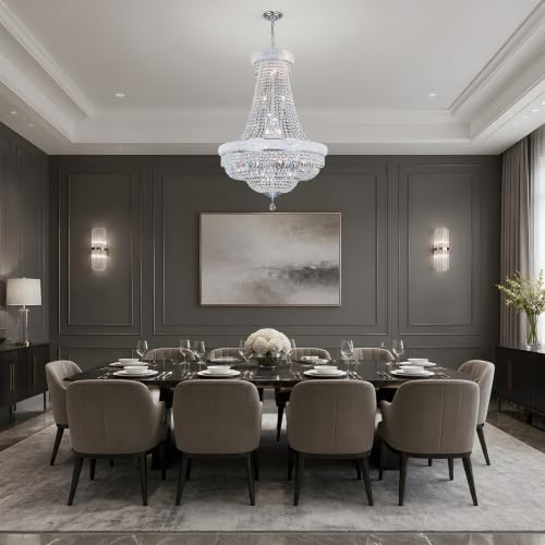 Chrome Crystal Chandeliers for Dining Room (Chrome / D30'' - 28Lights)