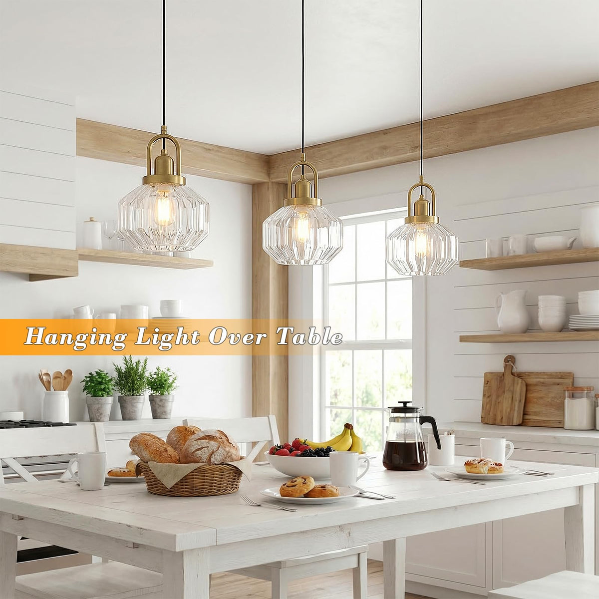 9in Mid Century Modern Pendant Light (Clear & Gold Hardwire / 9in)