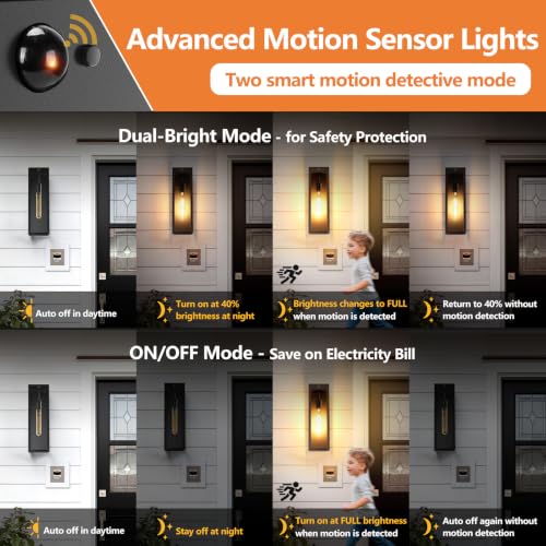 16" Large Motion Sensor Outdoor Wall Lights for House 2