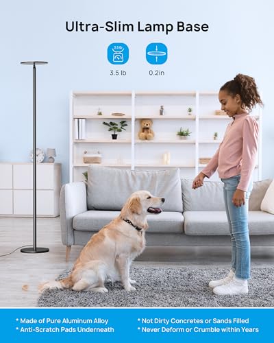 Floor Lamp LED Modern Torchiere Lamp (Daylight Black)