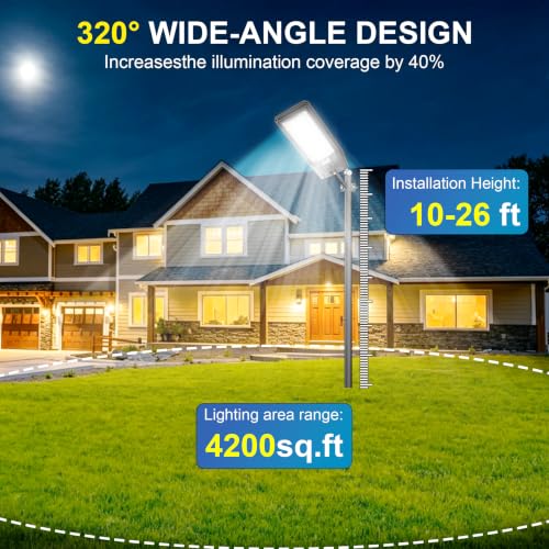 Solar Street Lights Outdoor (S-9700W-2 Pack)