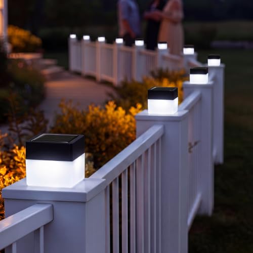 8 Pack Solar Post Cap Lights (White)