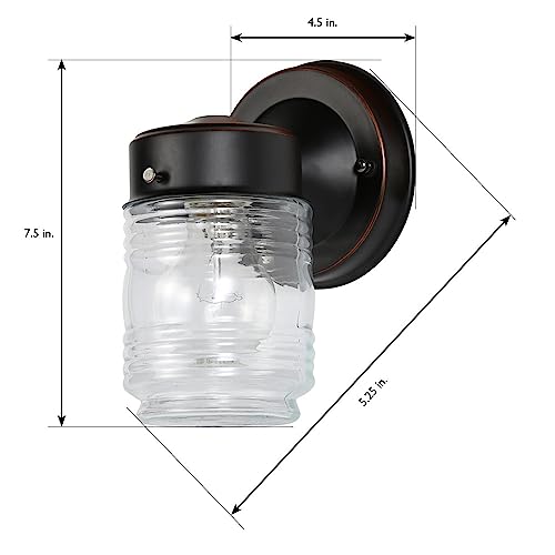 Jelly Jar Outdoor Wall Light (Oil-Rubbed Bronze / Farmhouse)