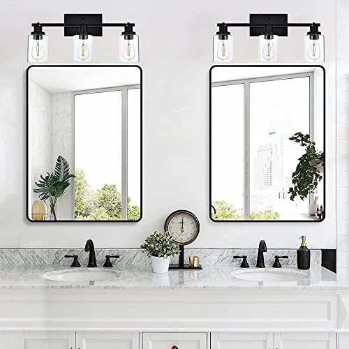 3 Light Bathroom Vanity Light Black with Rotatable Track Head (Black / 3-Light)