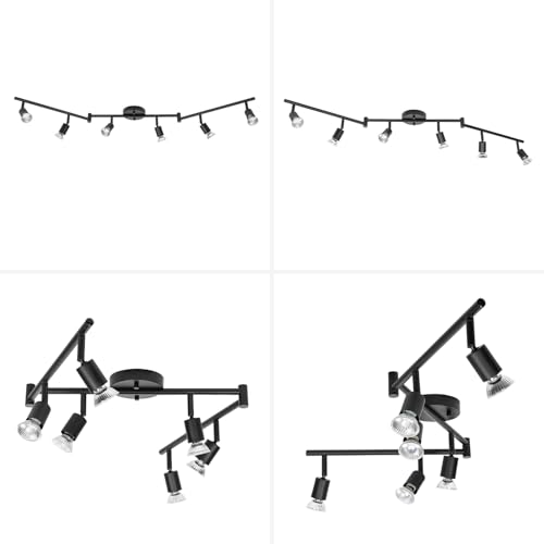 59693 6 Light Foldable Track Lighting Kit (Matte Black / 6-Light)