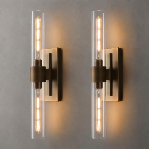 Brass Wall Sconces Set of Two (Antique Brass / 2 Pack)