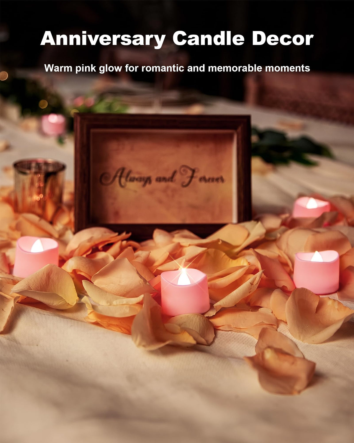 Pink Flameless Battery Tea Light Candles - 24 Pack