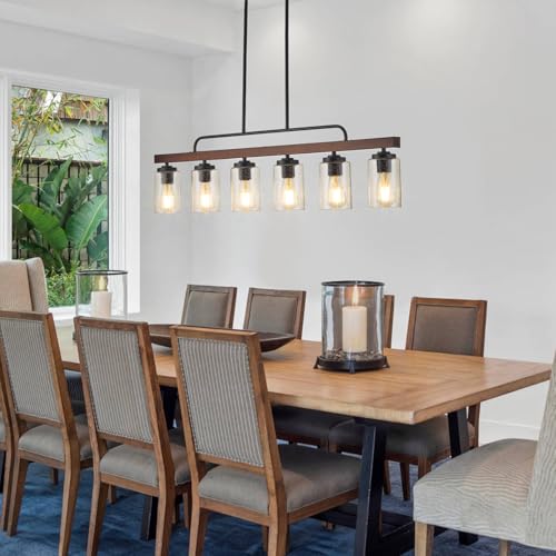 Farmhouse Chandelier 6 (Seeded Glass / 6-Light)