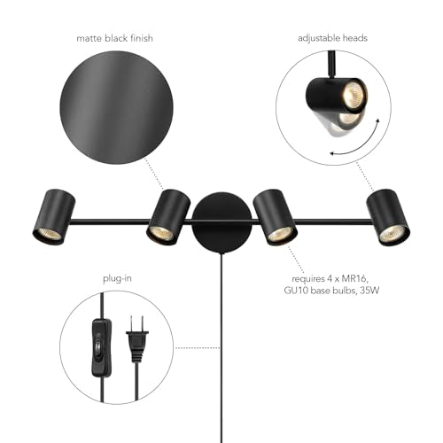 26" 4 Light Matte Black Plug (Pratt (Black))