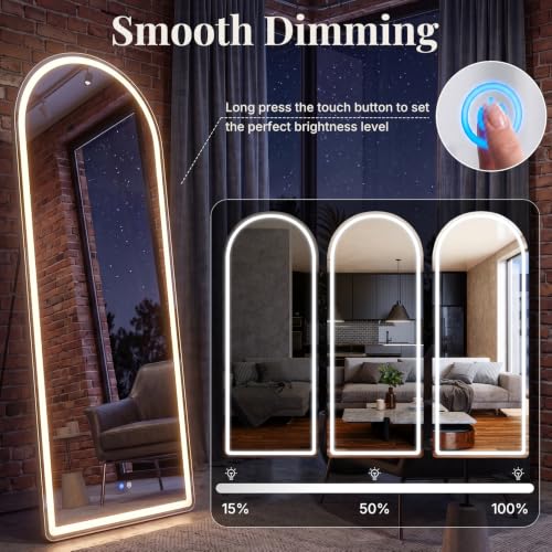 26"x71" Arched Full Length Mirror with Lights (Elegant Led-white Arched / 71"L x 26"W)