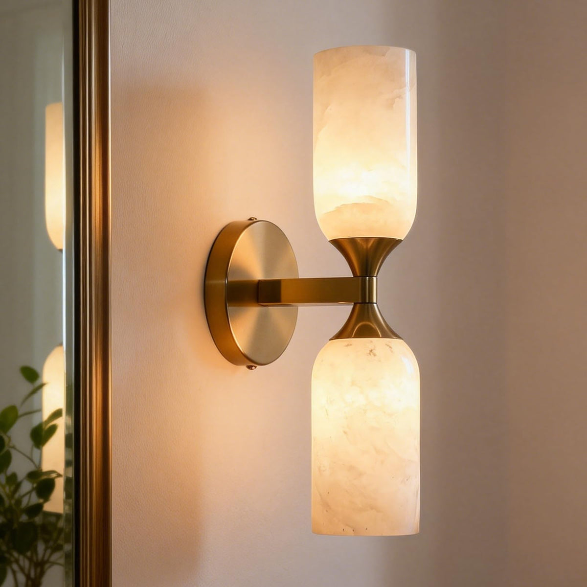 Alabaster Wall Sconces (Gold-14.2in-1 Pack)