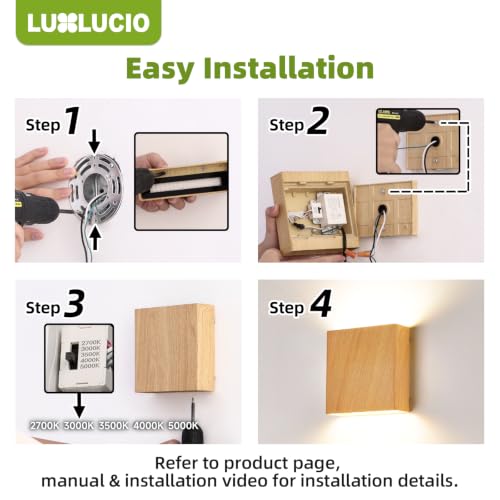 Natural Wood Grain Indoor Outdoor Up and Down Wall Sconce (Natural Wood / 1pack)