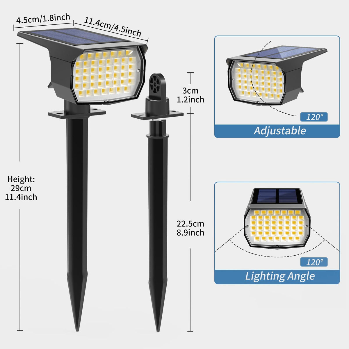 Solar Spot Lights Outdoor Waterproof Spotlights 12 Pack Warm White (Warm White / 12 Pack)