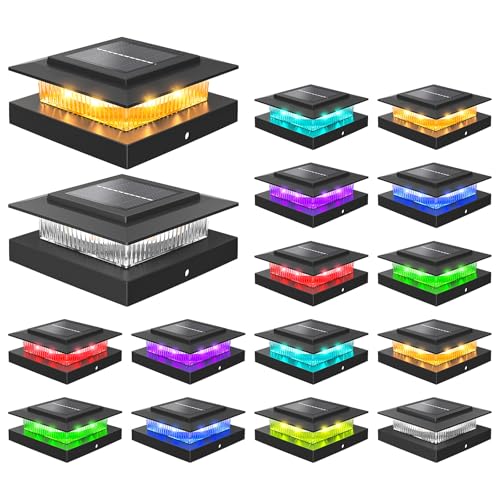 4x4 Post Solar Lights Color Changing (Black)