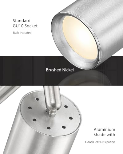 Brushed Nickel LED Track Lighting (Kaleidoscope, Brushed Nickel / 16.9", 3-light)