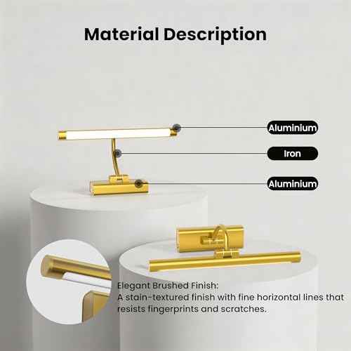 Picture Light for Wall Battery Powered (Brass / 13 Inch (1 Battery))