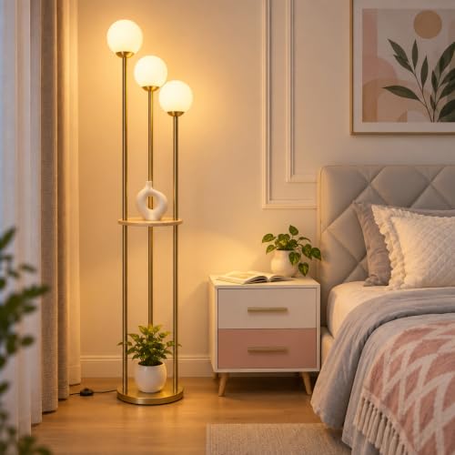 Floor Lamp with Shelves