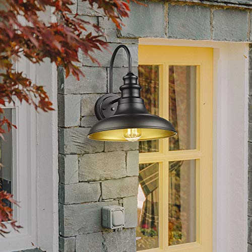 Dusk to Dawn Sensor Outdoor Barn Light Fixture (Black / 02-DDRZ004-2PACK(Dusk to Dawn))