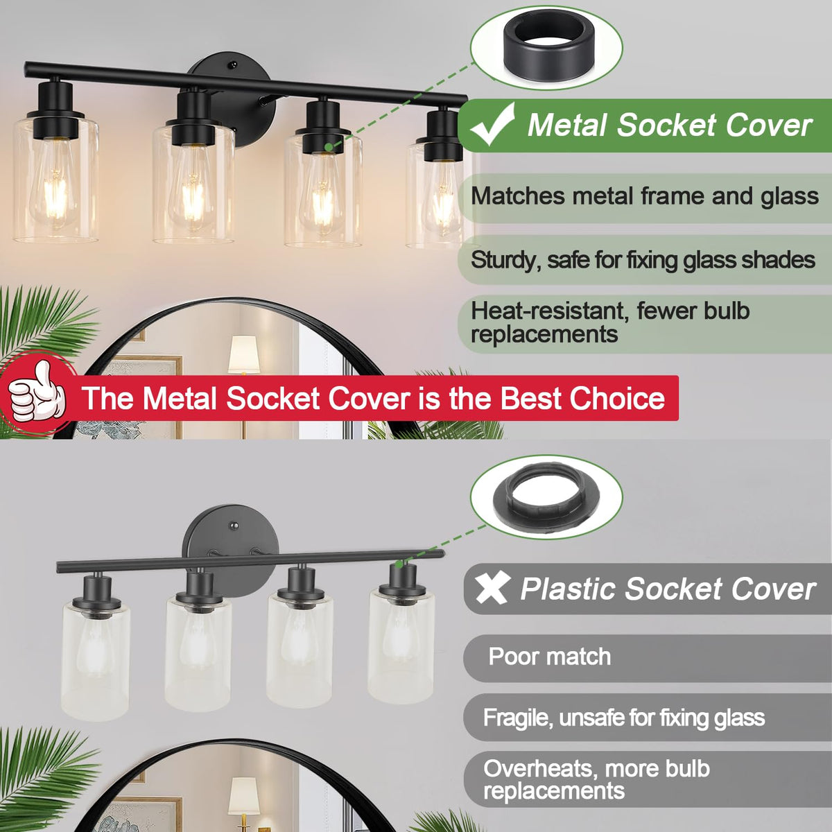 4 Light Bathroom Light Fixtures (Matte Black / 4-light)