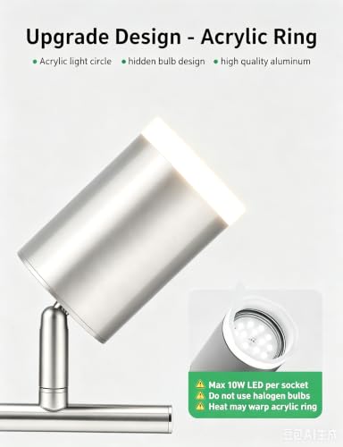 LED Track Lighting Fixtures Ceiling Mount for Kitchen (Nickel / 8 Light (Ceiling Mount))