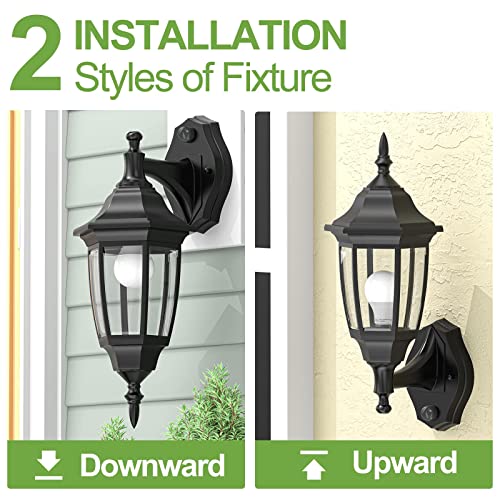 Dusk to Dawn Plastic Outdoor Wall Light Fixtures (Black / Dusk to Dawn-Plastic)