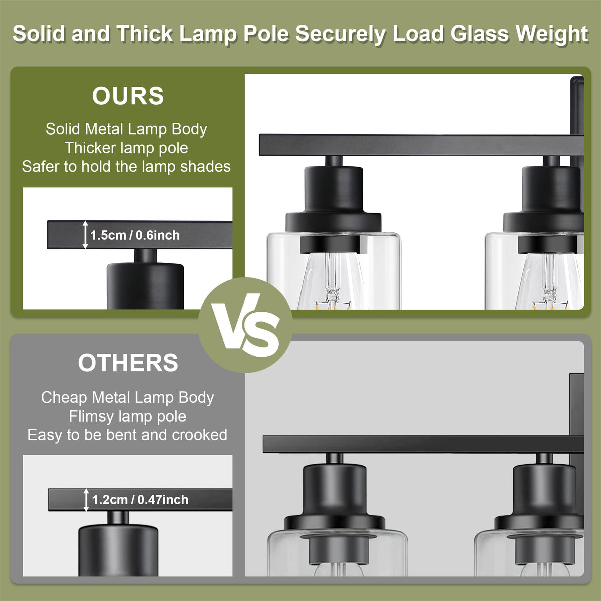 Modern Bathroom Light Fixtures (Black / 4 Light)