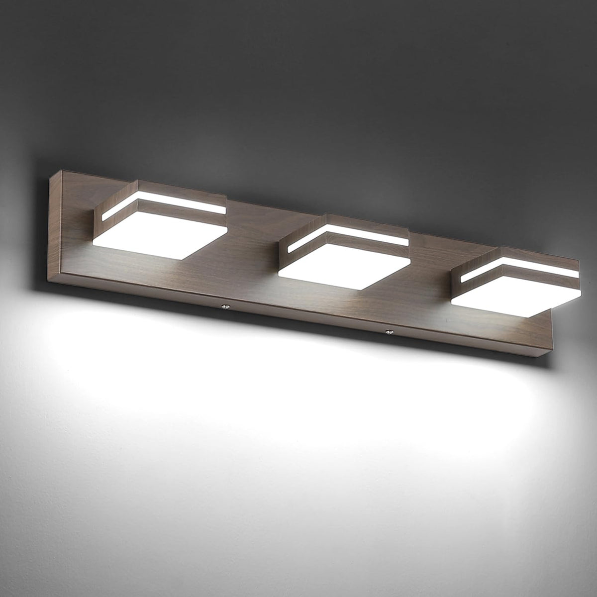 LED Modern Bathroom Vanity Light Fixtures (3-Light, 24-Inch / Brown, 100%-0% White)