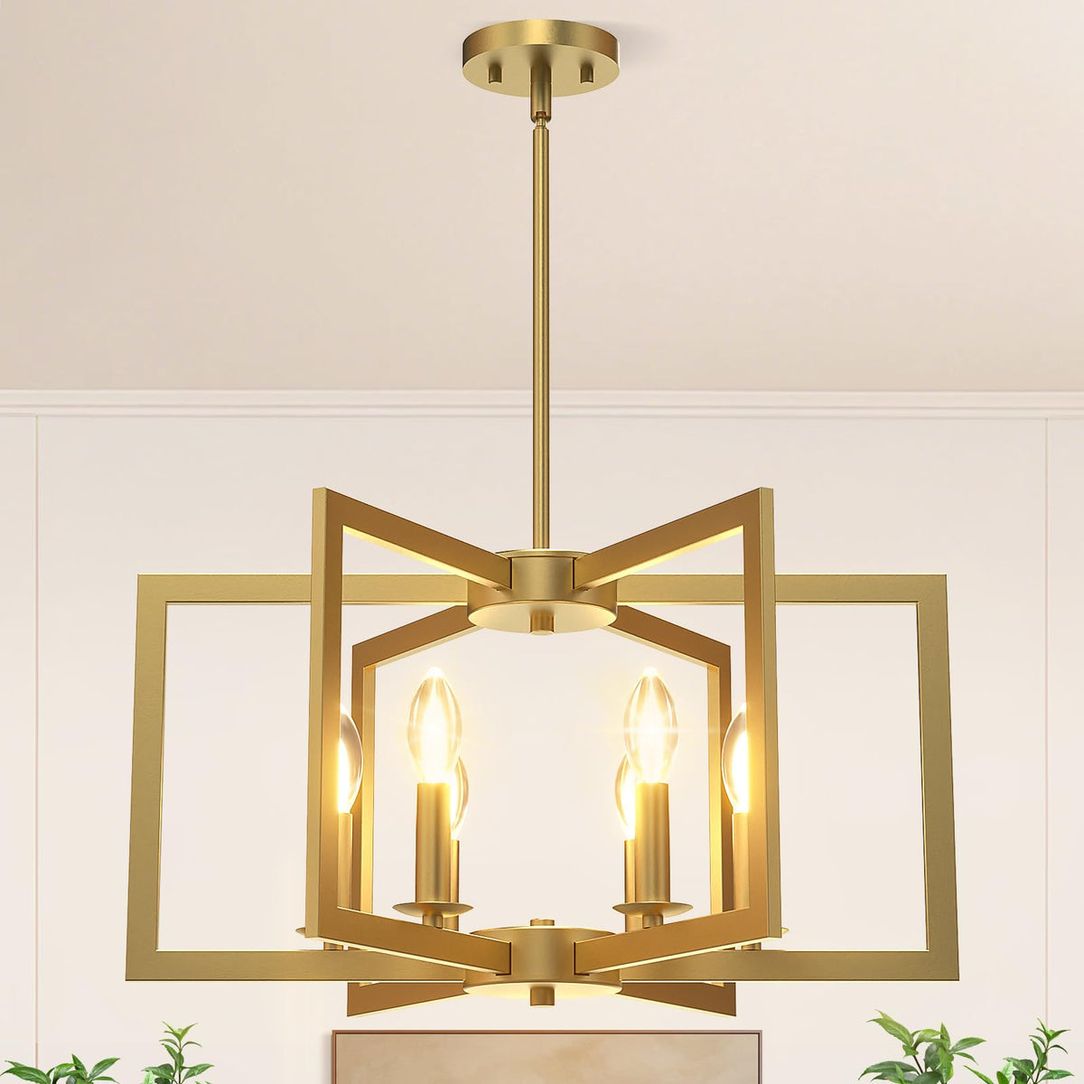 Modern Gold Chandelier (6-Light / Gold)