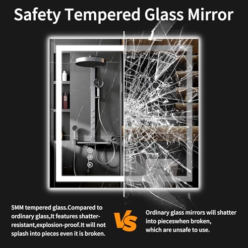 30"x30" LED Bathroom Mirror with Lights (31"L x 31"W)