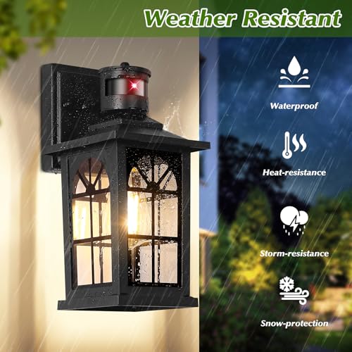 2 Pack Motion Sensor Outdoor Wall Lights (12.6" (2-Pack))