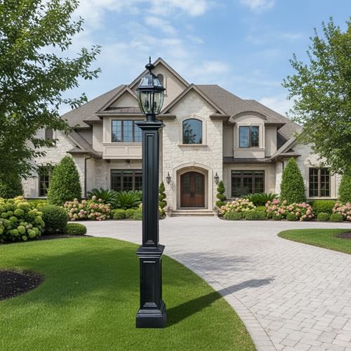Signature Lamp Post with Post Mount (Black)