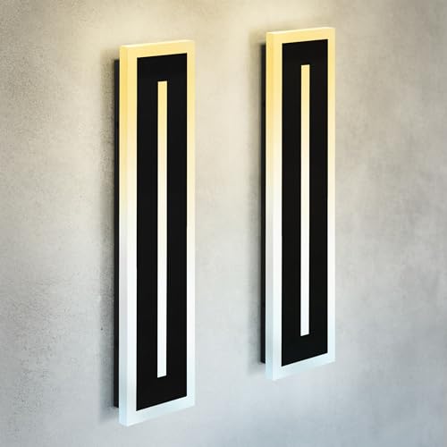 24" LED Linear Wall Sconce 2 Pack (Black)