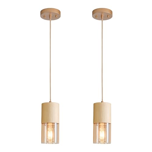 Pendant Light Fixtures (Gold & Amber—Cord / 2 Pack)