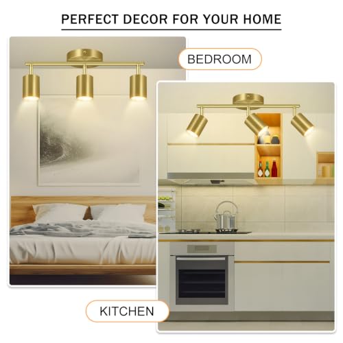 LED 3 Light Track Lighting Kit (3 Light-Gold)