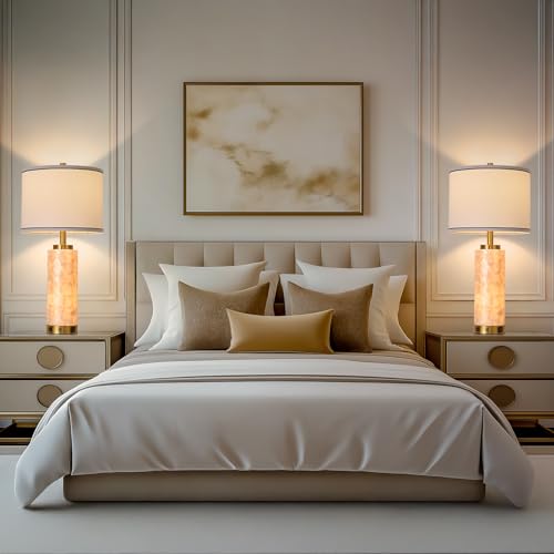 26" Modern Art Glass Table & Bedside Lamp (Shell color white / Large)