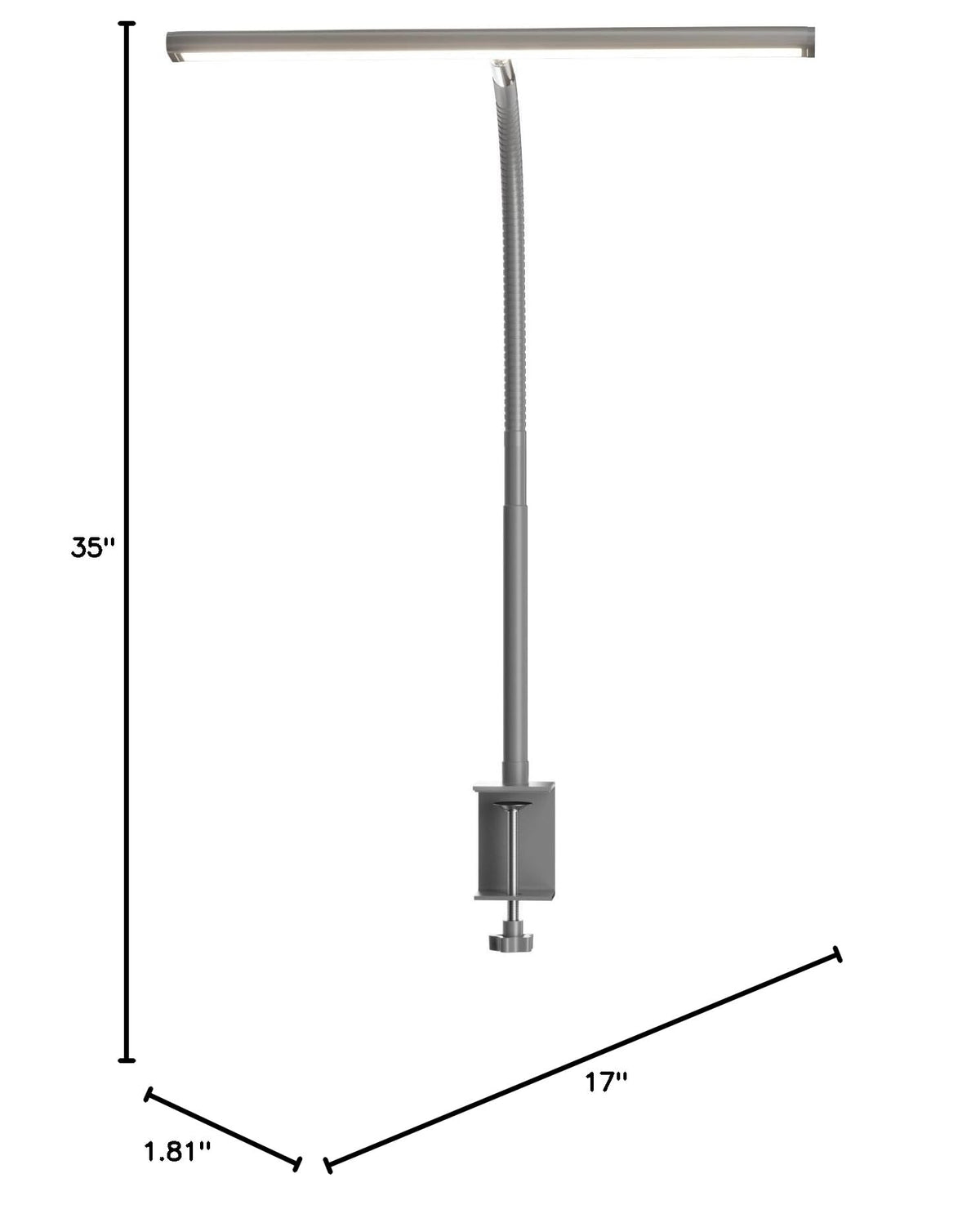 LED Desk Lamp with Clamp (Gray / Standard)