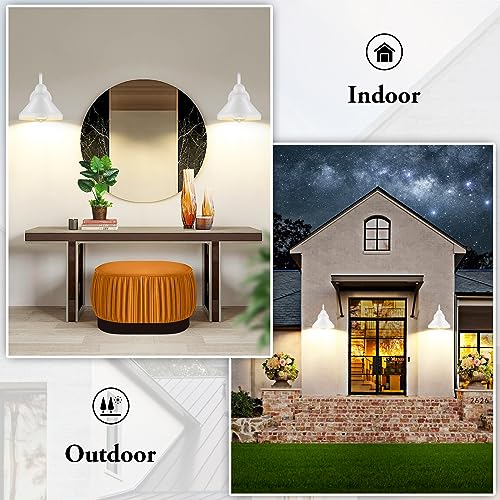 Gooseneck Outdoor Wall Lanterns (White / 9.25IN)