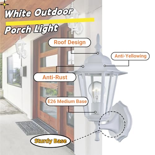 White Outdoor Wall Lantern (1 Pack / White)