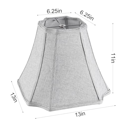 Grey Bell Lamp Shades Replacement for Table Lamps (Grey / (6.25*6.25)(13*13)11* 1 Pack)