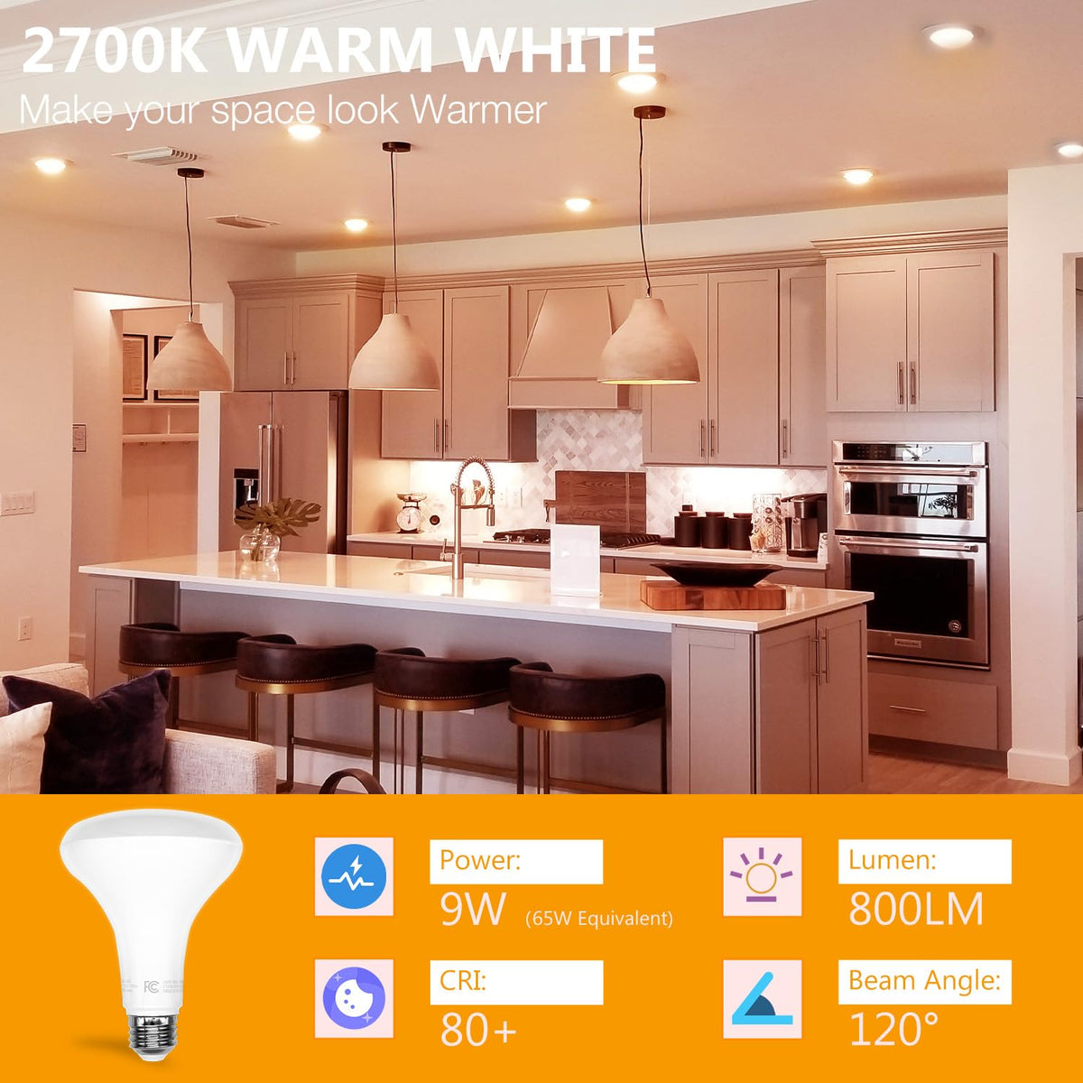 BR30 led Light Bulb (2700k Warm White / 24 Pack)