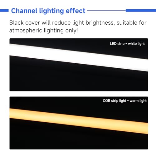 Black LED Channel 20 (Black Aluminum + Black Cover / 3.3FT/20P/#048)