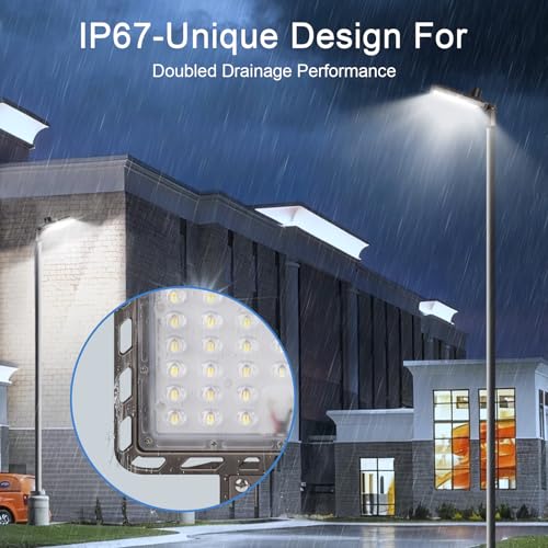 LED Parking Lot Lights with Detachable Power Driver & Photocell (240W/Pole Mount/1 Pack)