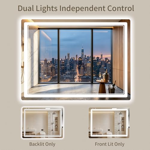 30"x40" LED Bathroom Mirror with Lights (40"L x 30"W)
