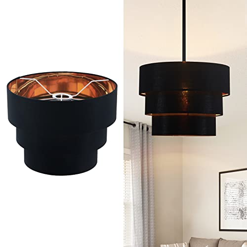 3 tier Drum Linen Lamp Shade for Pendant Lamp Floor Lamp Chandelier Replacement Shade Clip on Bulb Classic Round Lampshade Cover Only