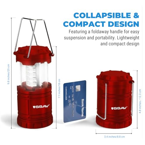 Battery Powered LED Lanterns (2 Pack Red)
