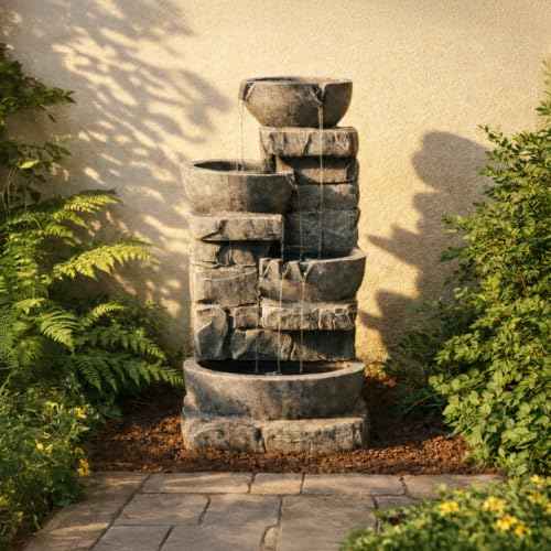 33" Outdoor Water Fountain with LED Lights (33")