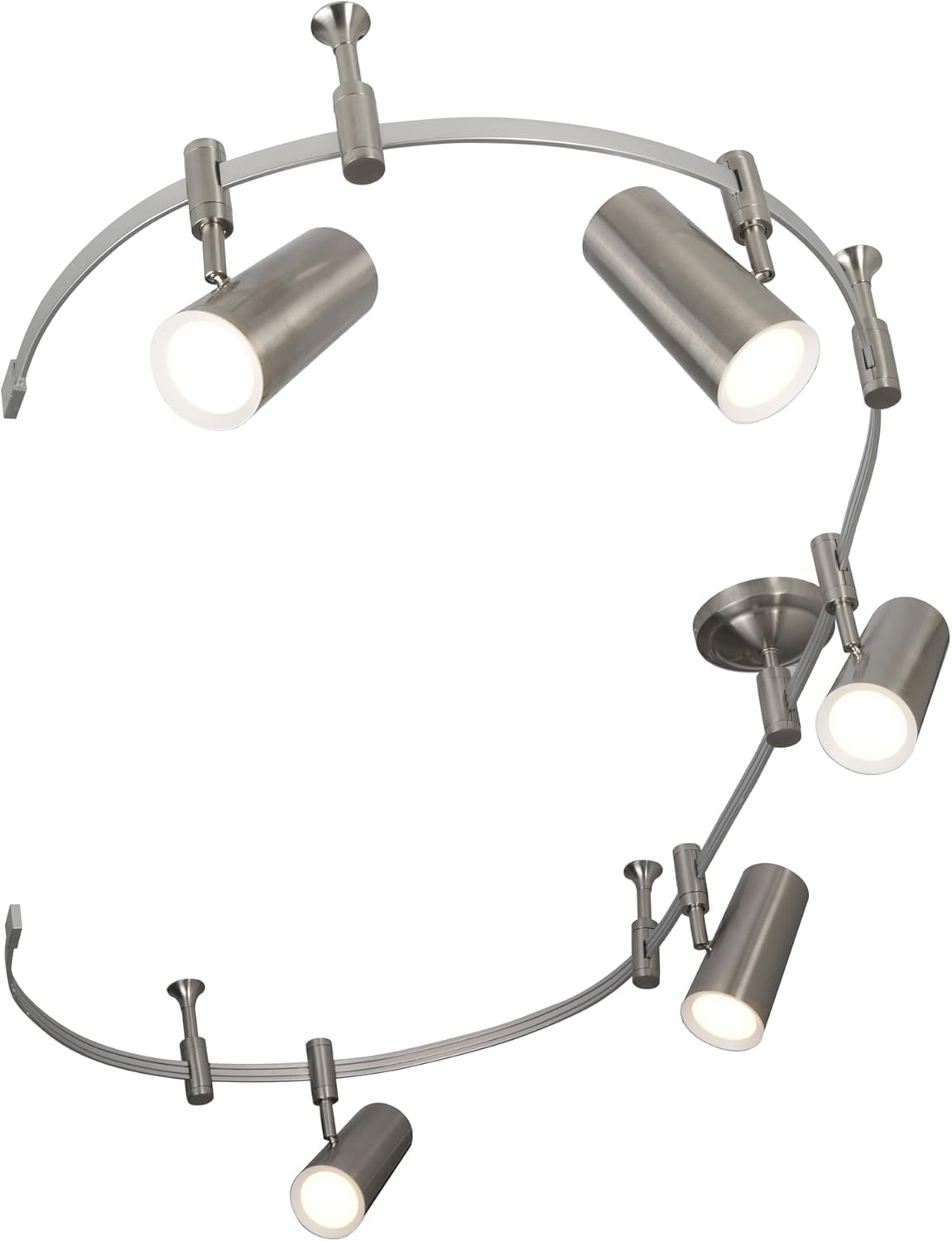Ellipse Track Ceiling Light with 5 Adjustable LED Heads (Brushed Nickel)
