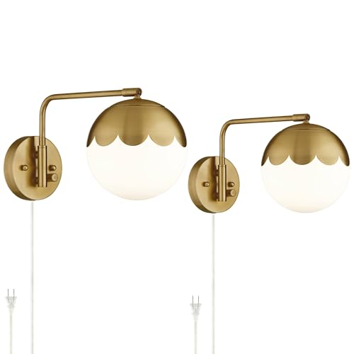 Camila Brass Glass Globe Plug (Brass - Set of Two)